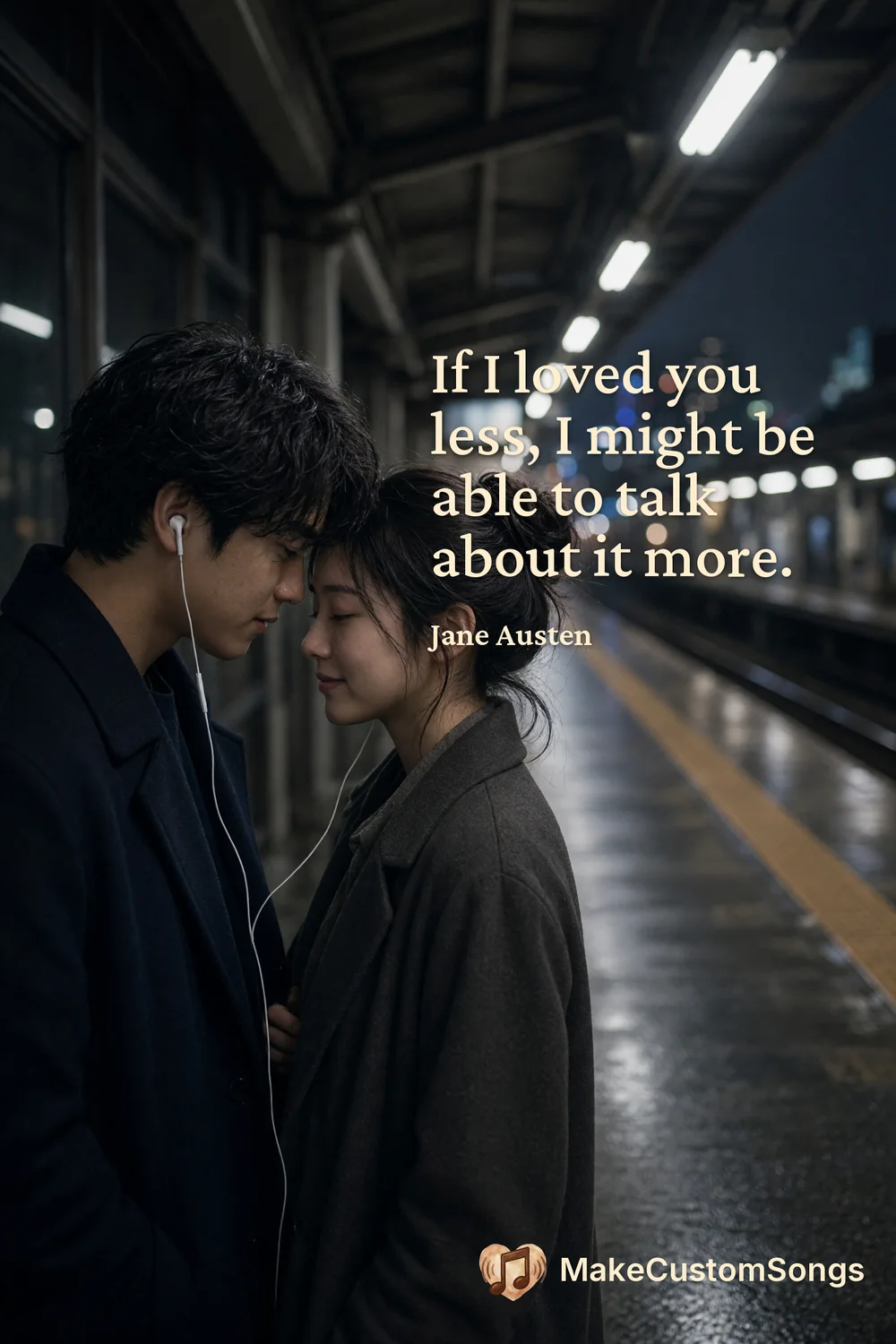 If I loved you less, I might be able to talk about it more. — Jane Austen