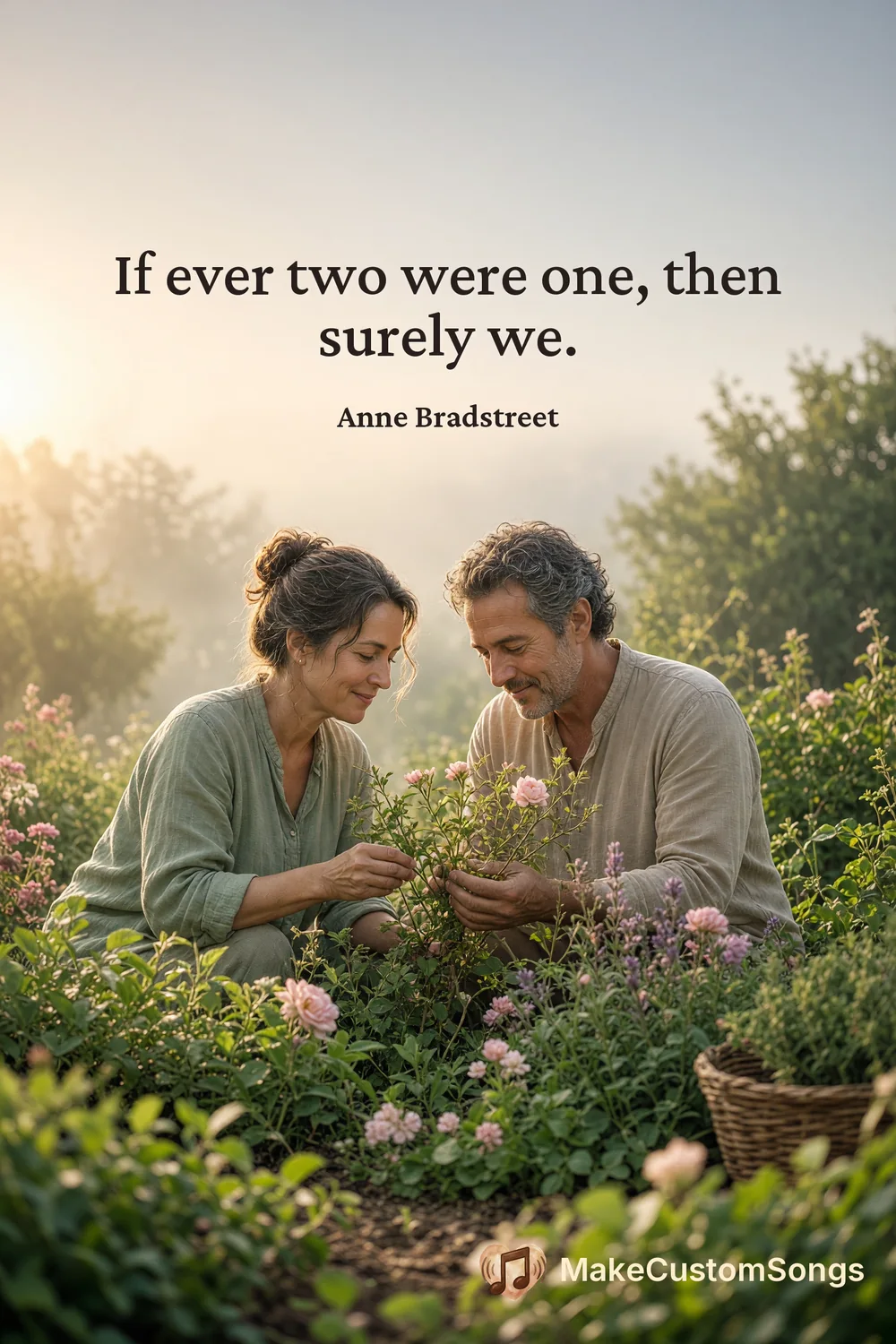 If ever two were one, then surely we. — Anne Bradstreet