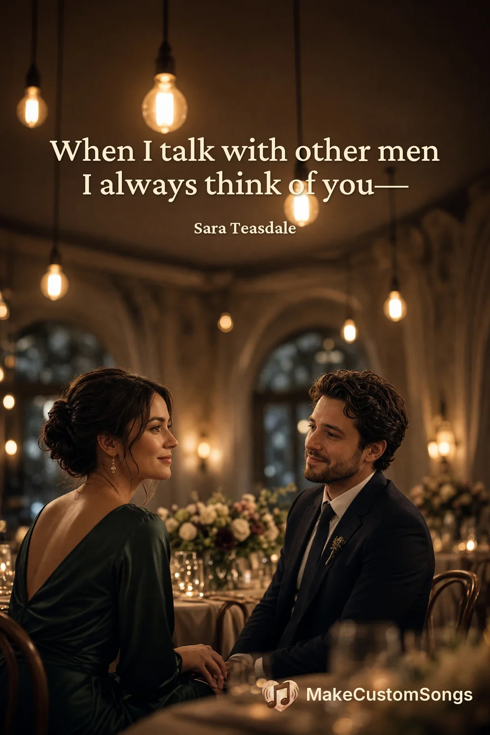 When I talk with other men
I always think of you— — Sara Teasdale