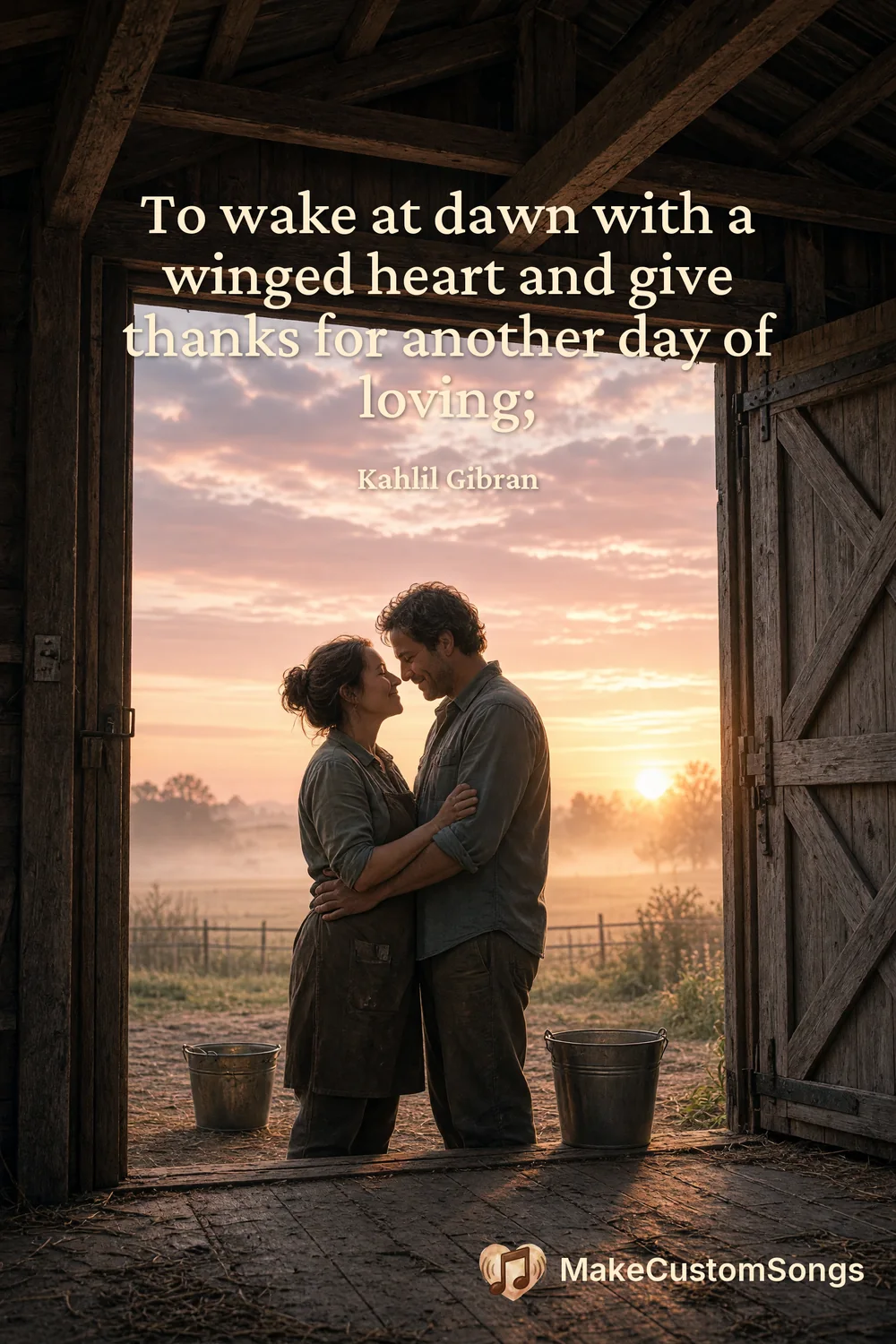 To wake at dawn with a winged heart and give thanks for another day of loving; — Kahlil Gibran