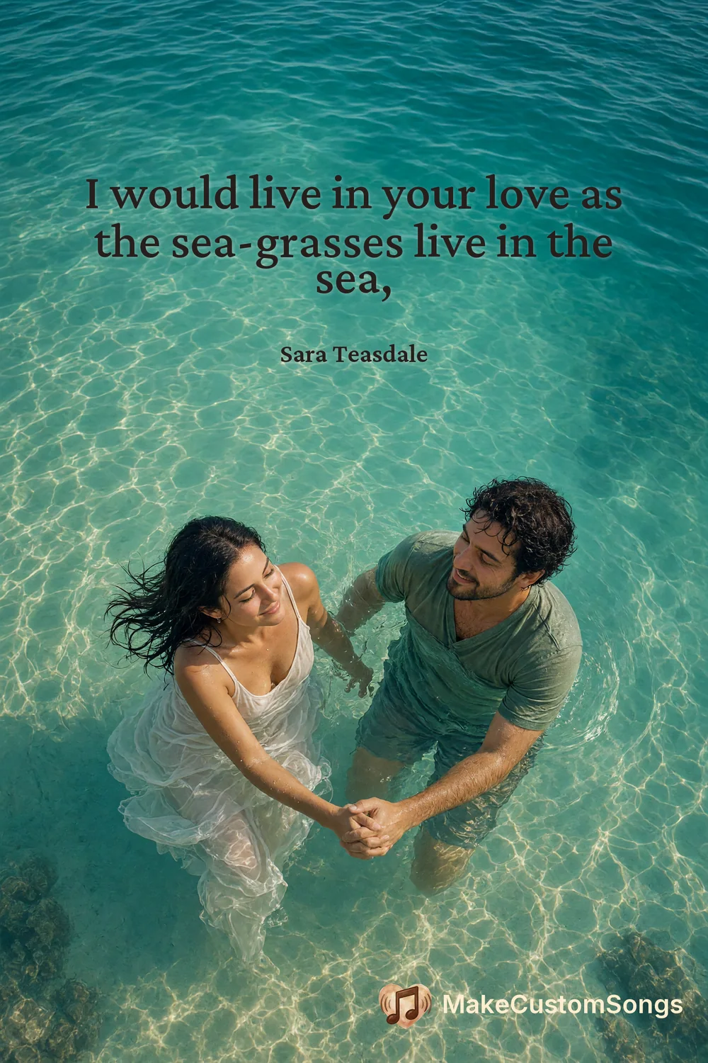 I would live in your love as the sea-grasses live in the sea, — Sara Teasdale