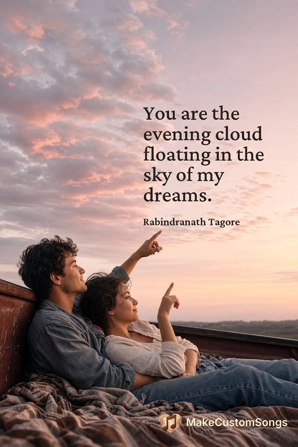 You are the evening cloud floating in the sky of my dreams. — Rabindranath Tagore