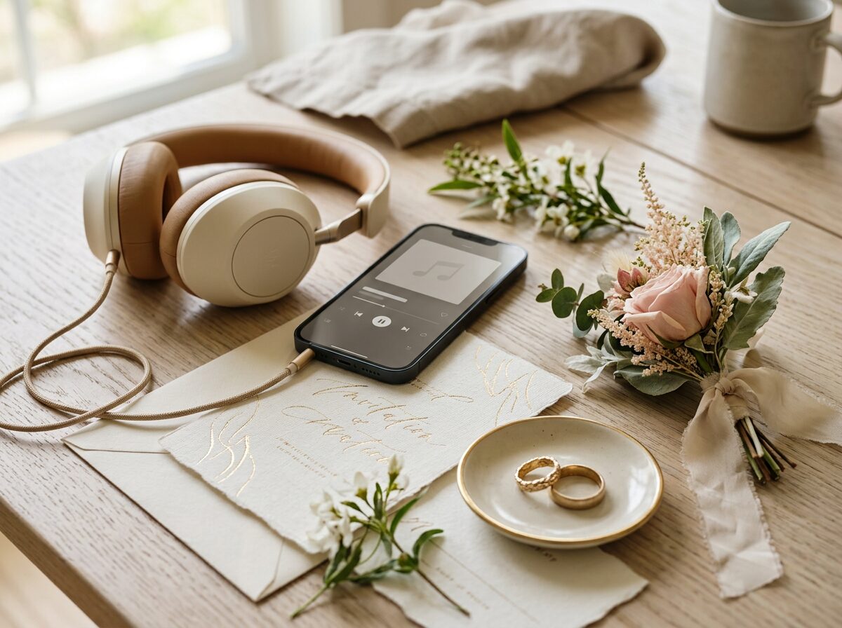 Wedding reception moment with personalized song gift