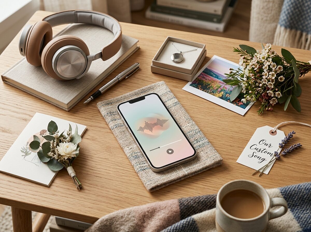 Personalized song samples shown with stories and audio controls