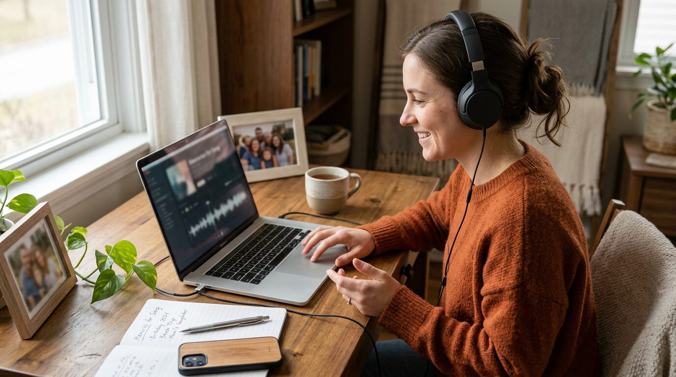 Personalized song creation steps from story to preview